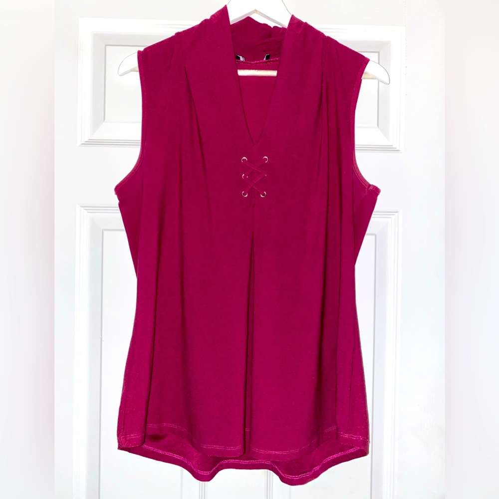 Magenta Sleeveless Blouse